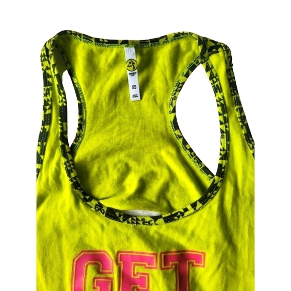 zumba Workout Tank Top in Neon Green Size XS - Picture 4 of 8